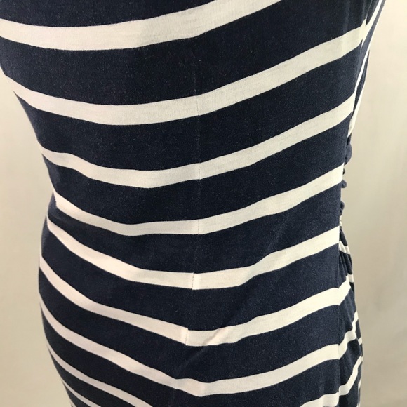 Loft Knit Dress Medium Nautical stripes Blue White - Picture 8 of 13